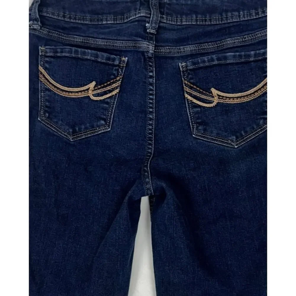 St. John's Bay Size 8 Cotton Polyester Spandex Blue Denim Bermuda Shorts